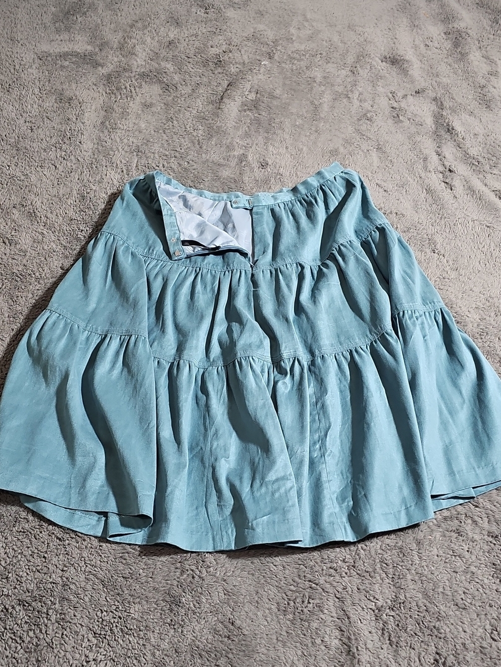 Fringe Vest Three Button Cinched Waist With Tiered Skirt Blue Green Size S - Picture 9 of 10